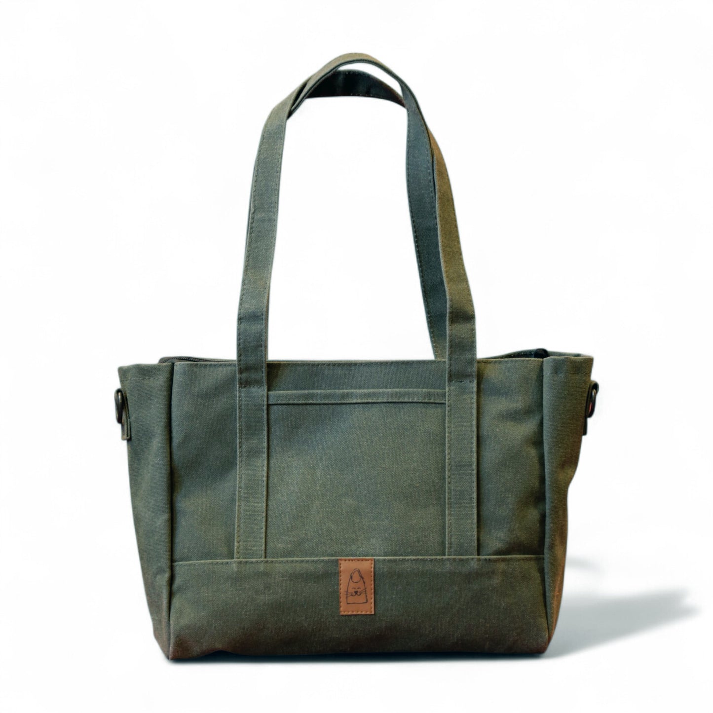 Büyük Boy Haki Tote Çanta