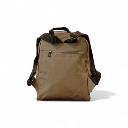 Fermuarlı Bej Sırt Çantası